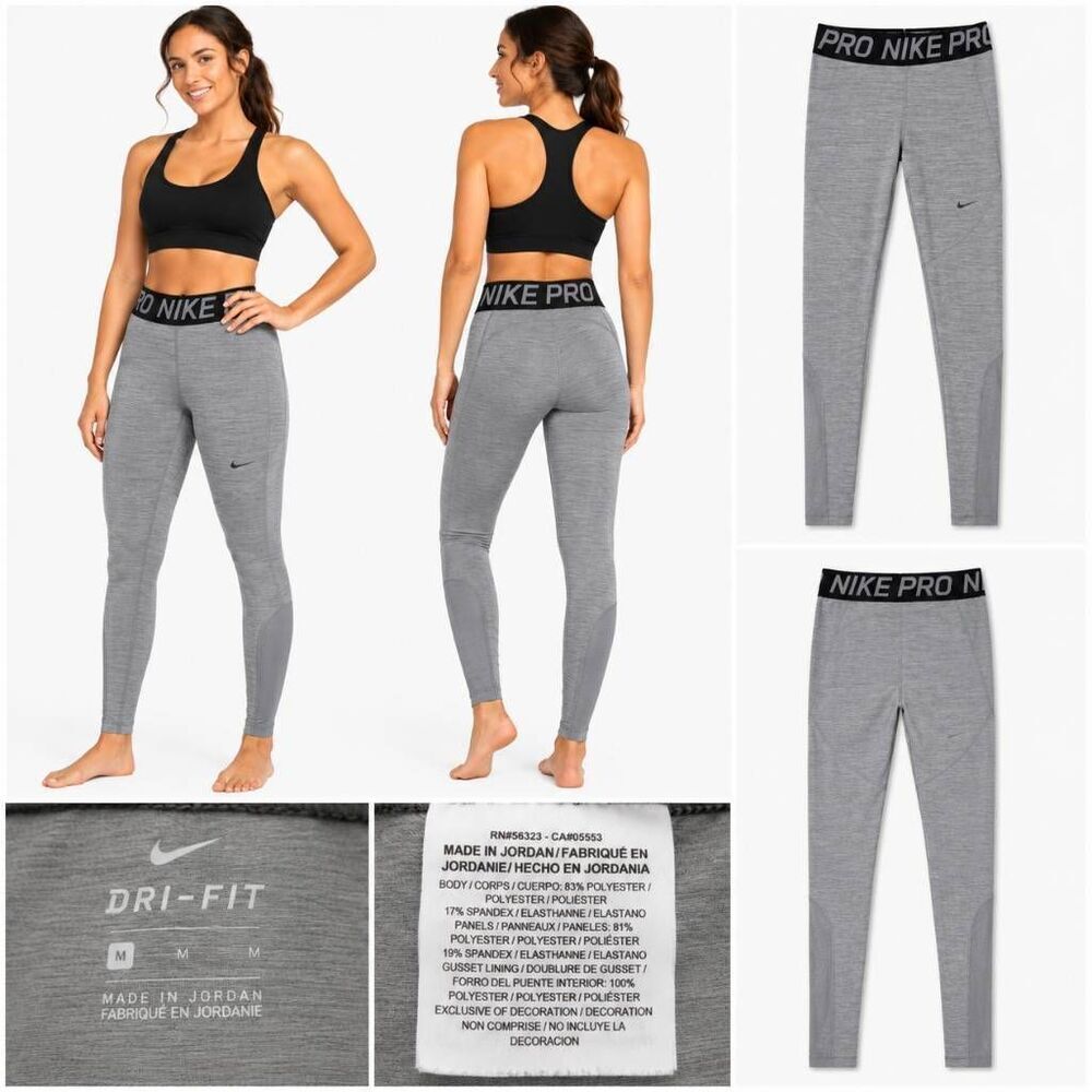 Nike Pro Dri-FIT Gray Training Leggings Women's Medium